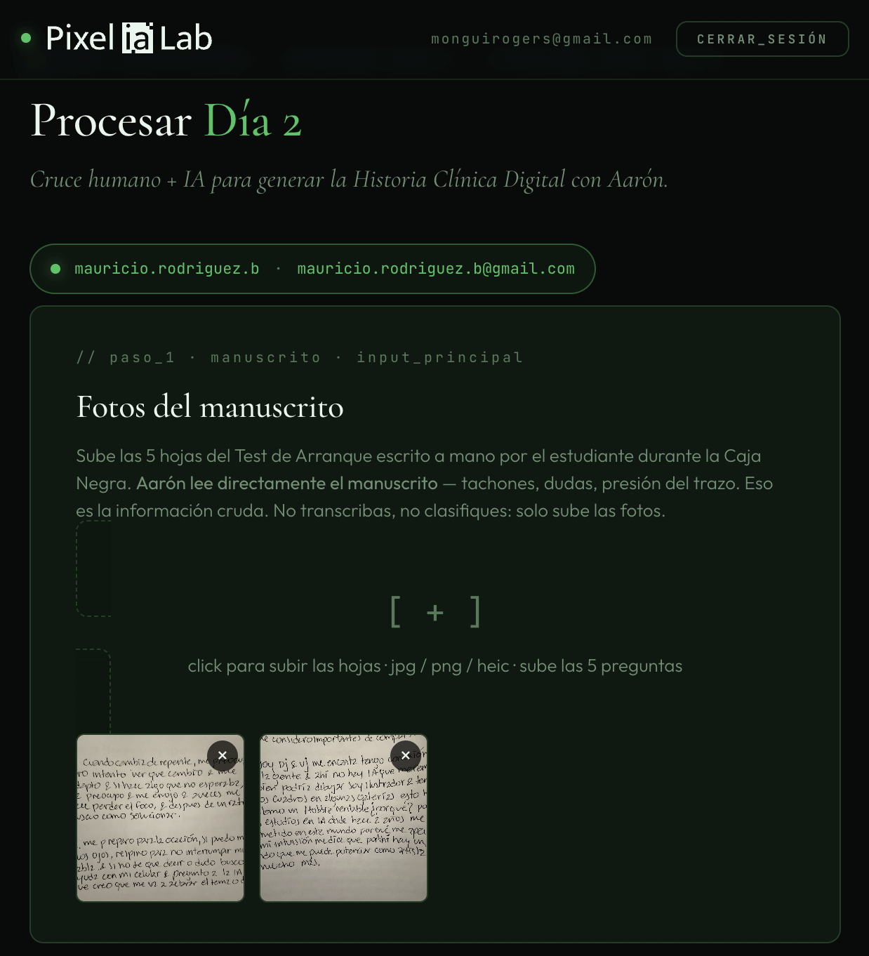 Consejos de Aarón · Historia Clínica
